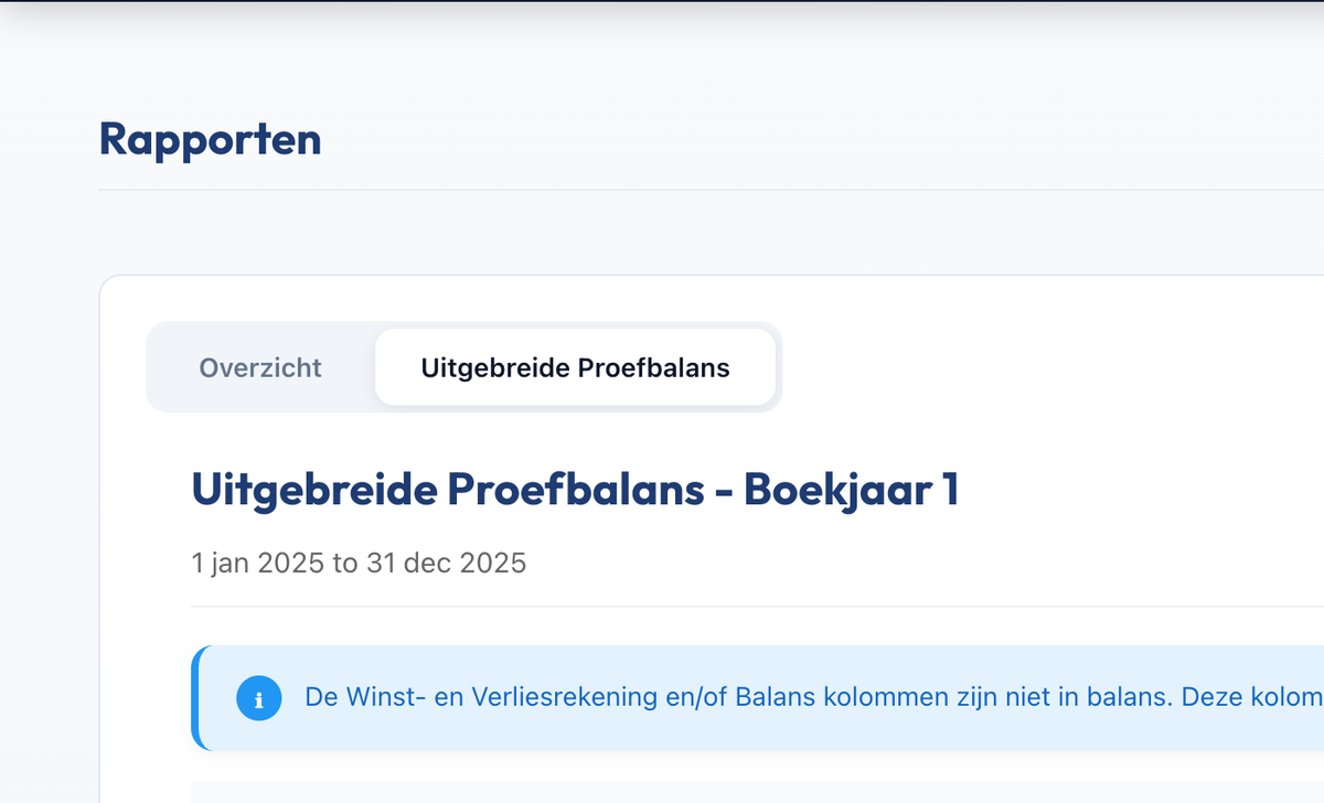 Uitgebreide Proefbalans