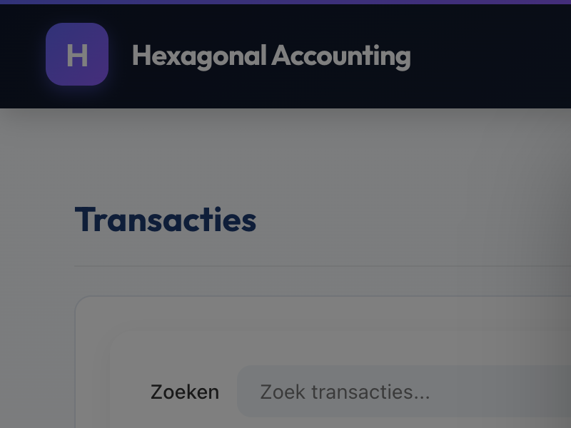 Transactie aanmaken modal